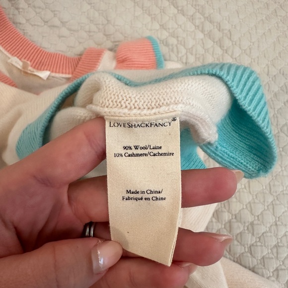 LoveShackFancy Greece Ruffle cashmere-Wool Sweater Medium - Picture 5 of 10